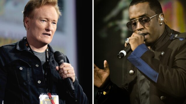 Conan O'Brien ja Sean "Diddy" Combs. Diddy vitsailee naisista Conan O’Brienin haastattelussa.